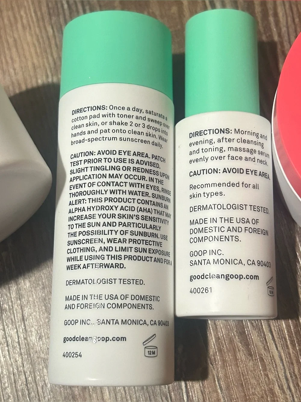 good.clean.goop 5pc Skincare Bundle- Serum, Moisturizer, Toner, 2 Body Smoother